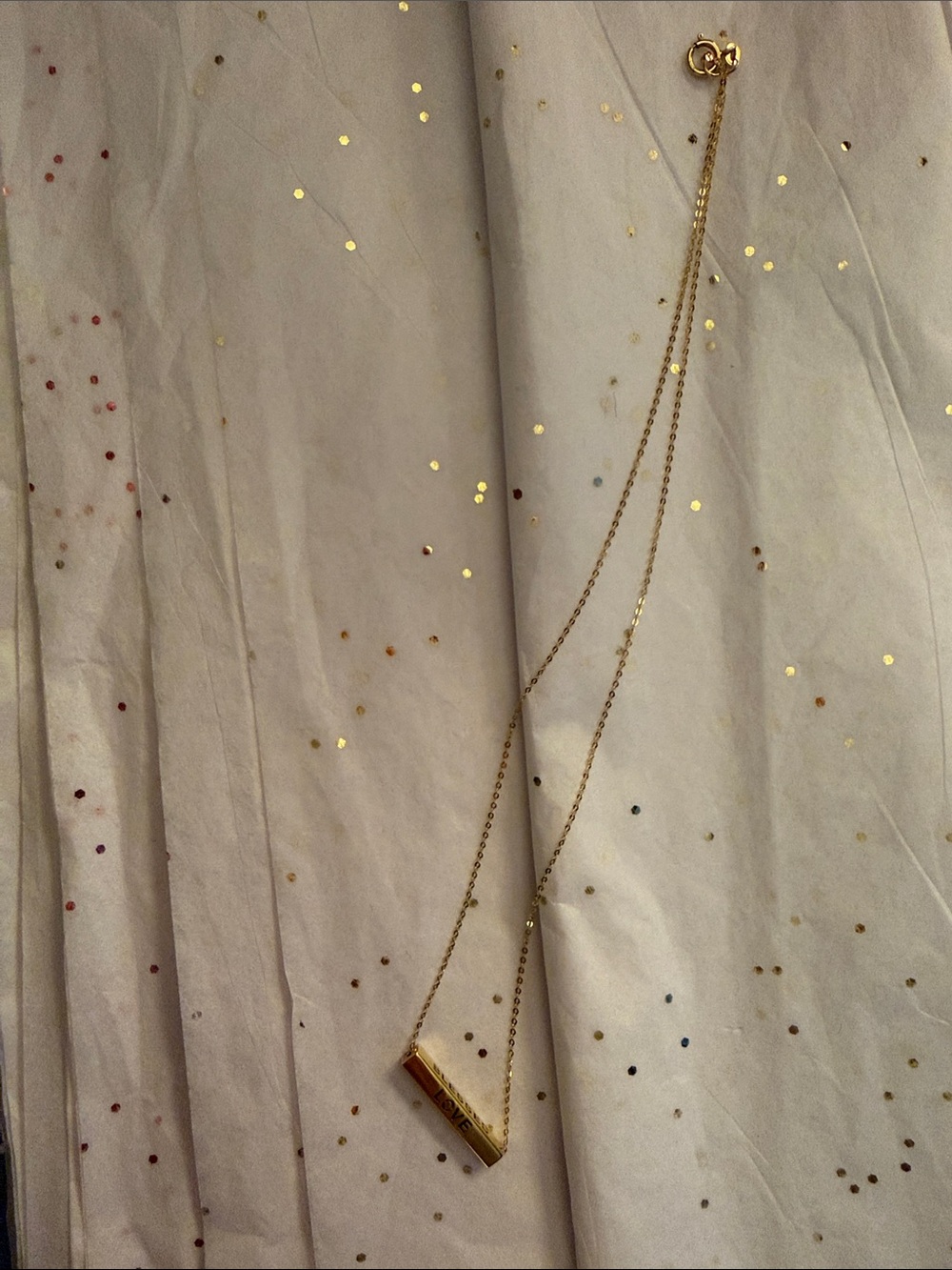14k Gold Bar Pendant Necklace - Women Jewelry